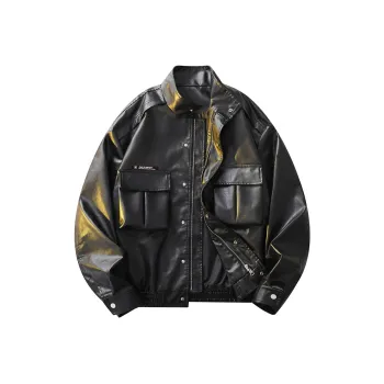 Qnxeey Leather Jackets Unisex