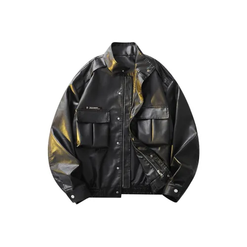 Qnxeey Leather Jackets Unisex