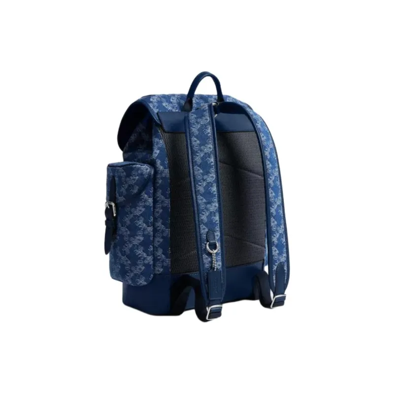 COACH Hitch Denim Backpack Tubas Men's Dark Blue-2