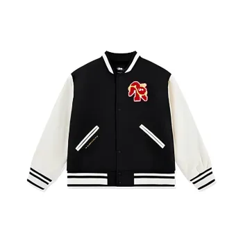 QIAODAN Sports Life Collection Baseball Jacket Men's Black/Cream White