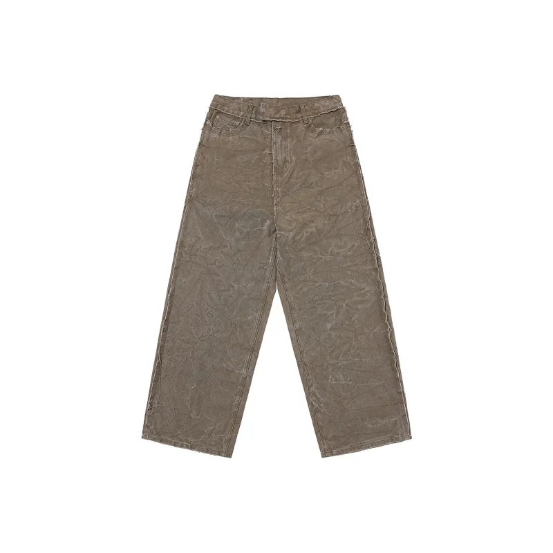 WHOOSIS Cargo Pants Unisex Gray Brown-0