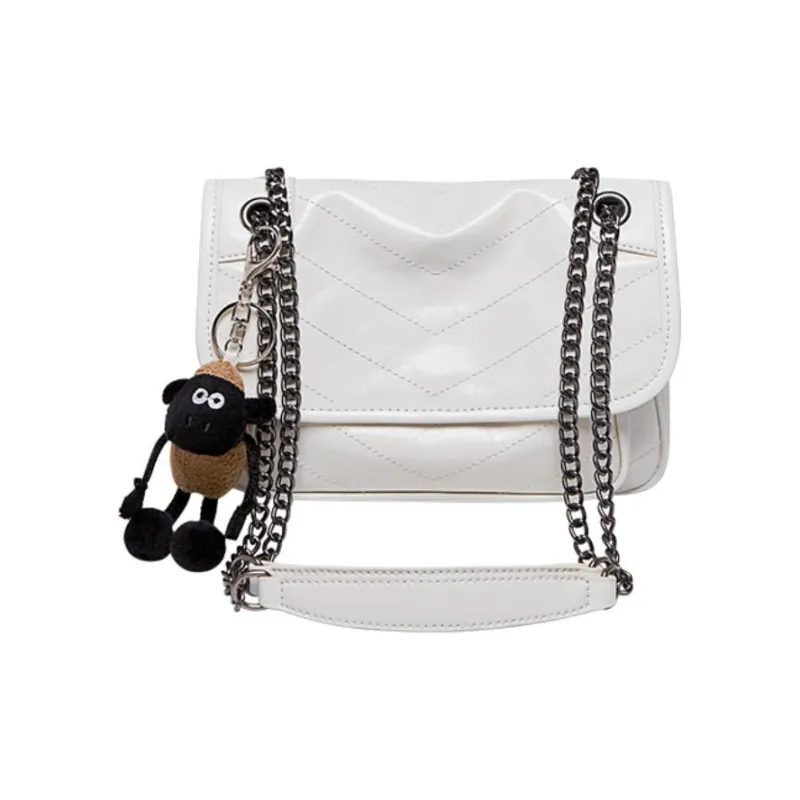 15 MINS Cow Leather Shoulder Bag Regular Women's Ecru-0