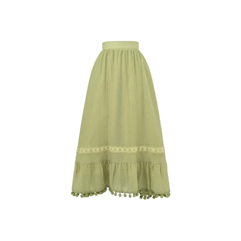 SNBL Casual Long Skirt Women's Green-1