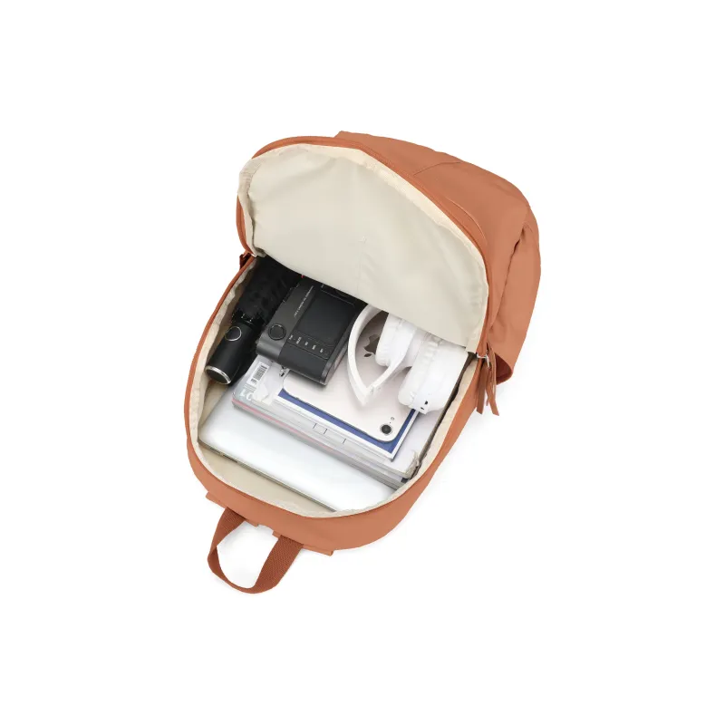 LANDCASE Fabric Backpack Laptop Backpack Regular Unisex Obsidian Black/Pearl White/Caramel Brown-14