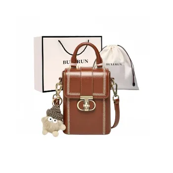 Bullrun Synthetic Leather Crossbody One Shoulder Handbag Women's Brown, Midnight Black, Ecru