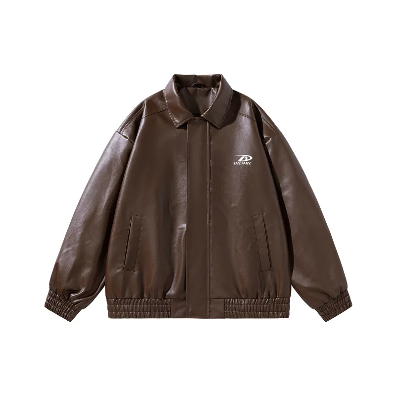 DIEMME Leather Jacket Unisex Brown-0