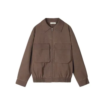 WILD LEADER Leather Jacket Unisex Khaki