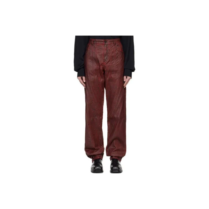 Mugler Waxed Spiral Baggy Jeans-0