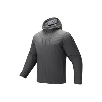 Anta Variety Training Collection Windproof And Waterproof Windbreaker Jacket Men's Smoke Black Gray