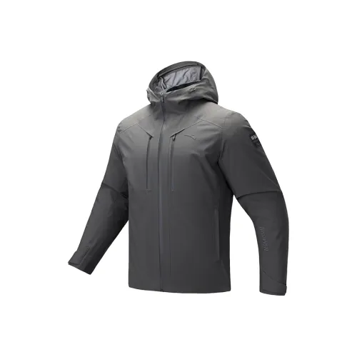 Anta Variety Training Collection Windproof And Waterproof Windbreaker Jacket Men's Smoke Black Gray