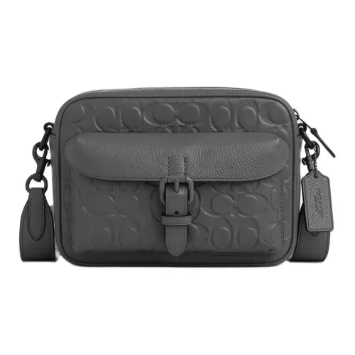COACH Leather Crossbody Bag Trumpets Men's Charcoal