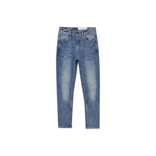ABLE JEANS 라이트 옐로우 머드 블루 남녀공용 청바지