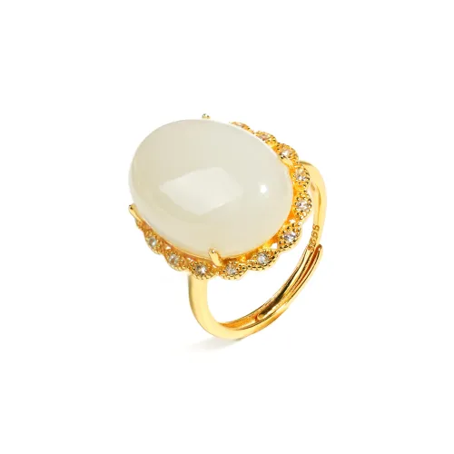 CUIYOUSHIJIA Hetian Jade Rings White Jade Women's