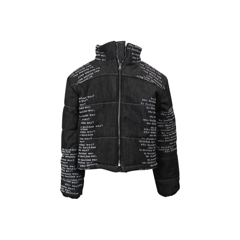 Who Decides War Signature Scripture Puffer Jacket-0