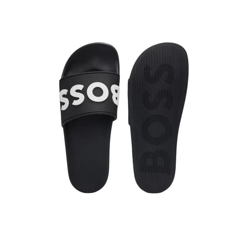 HUGO BOSS Rubber Sole Quiet Slide Slippers Men's Black-4