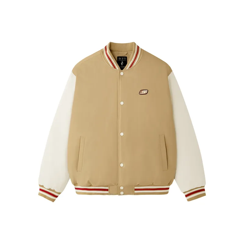 Skechers New Year Collection Sports Lifestyle Collection Baseball Jacket Unisex Beige Umber-0