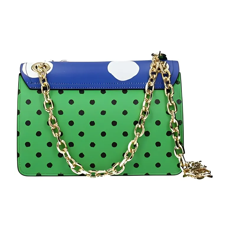 MOSCHINO Leather Crossbody Bag, Shoulder Bag Women's Green-2