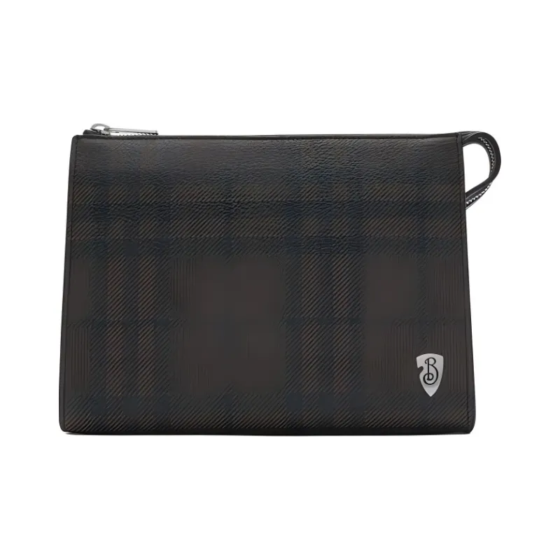 Burberry Calfskin Clutch Men's Slate-0