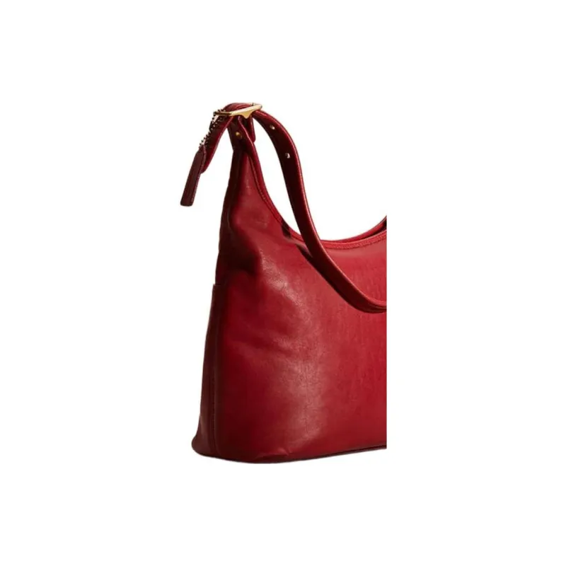 COACH Leather Hobo Bag, Shoulder Bag, Crossbody Bag Tubas Women's Red-3