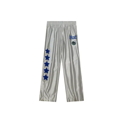 Mitchell Ness Casual Pants Men Silver