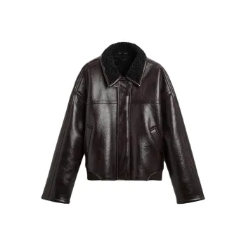 ZARA Leather Jacket Men's Burgundy