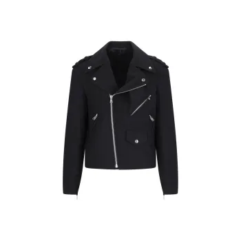 BALMAIN Zipped Detailed Biker Jacket