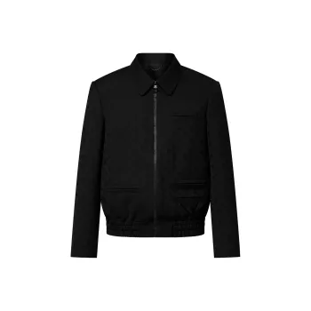 LOUIS VUITTON Monogram Jacquard Wool Jet Pocket Blouson
