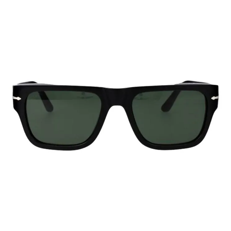 PERSOL Acetate Square Sunglasses Unisex Black-1