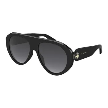 BVLGARI Acetate Enamel Irregular Shape Sunglasses Unisex Black