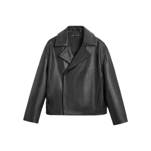 ZARA Leather Jacket Men's Black