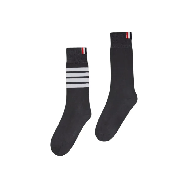 THOM BROWNE· Mid Calf Socks Unisex 1 Pack Dark Gray-0