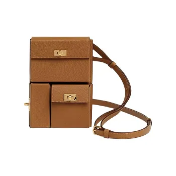 HERMES Epsom Calfskin Crossbody Bag Women's 37 Gold Gold Brown