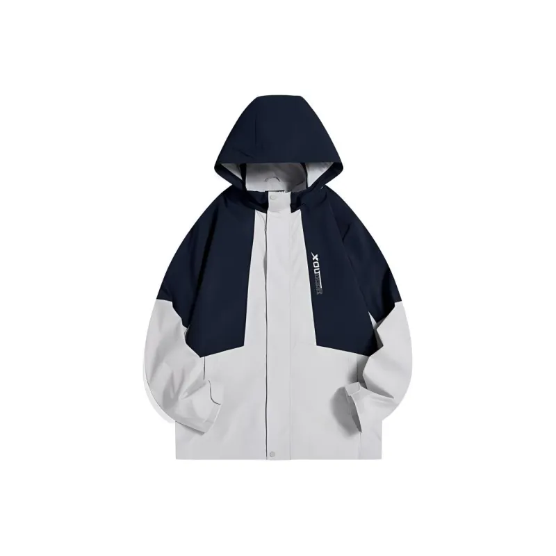 XTEP Trench Coat Men's Cloudy Peak Gray/Deep Abyss Blue-0