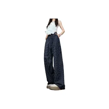 Caramella Casual Pants Unisex Blue Stripes