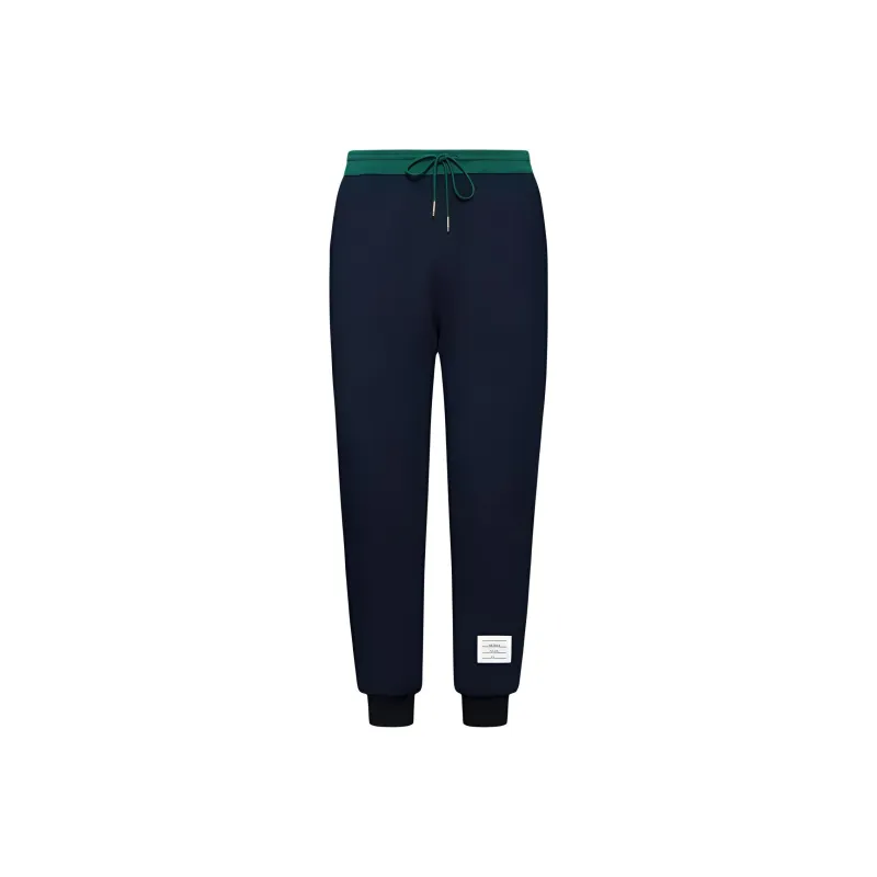 THOM BROWNE Logo Patch Drawstring Pants-0
