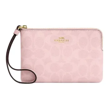 COACH Artificial Leather Clutch Small Size Women's Pink
