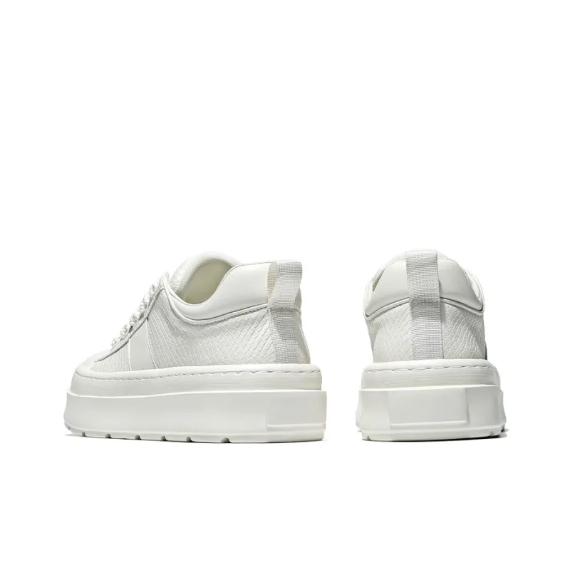 MOERBAI Panda Series Height Increasing Low Top Skateboard Shoes Men's White-3