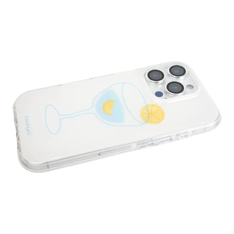 Wei Xin Acrylic Material 3D Effect Lemon Cocktail Phone Cases Compatible With IPhone 16/15 Pro Max/Apple 13/14 Pro/Max-7