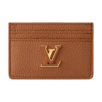 LOUIS VUITTON Capucines Taurillon Leather Card Holder Unisex Brown