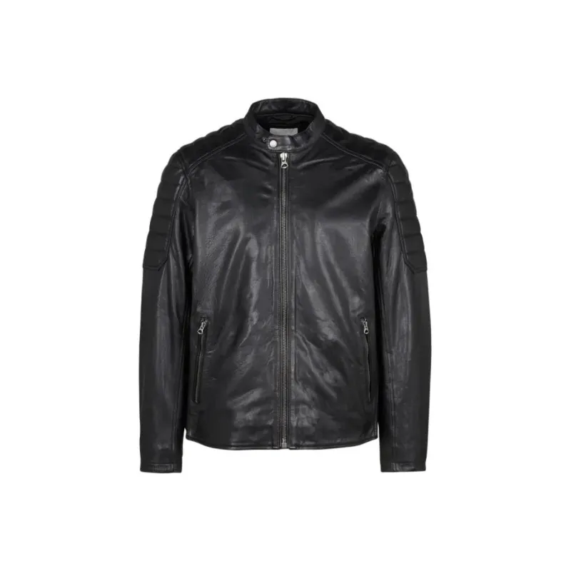 Pepe Jeans Leather Jacket Men's Black-0