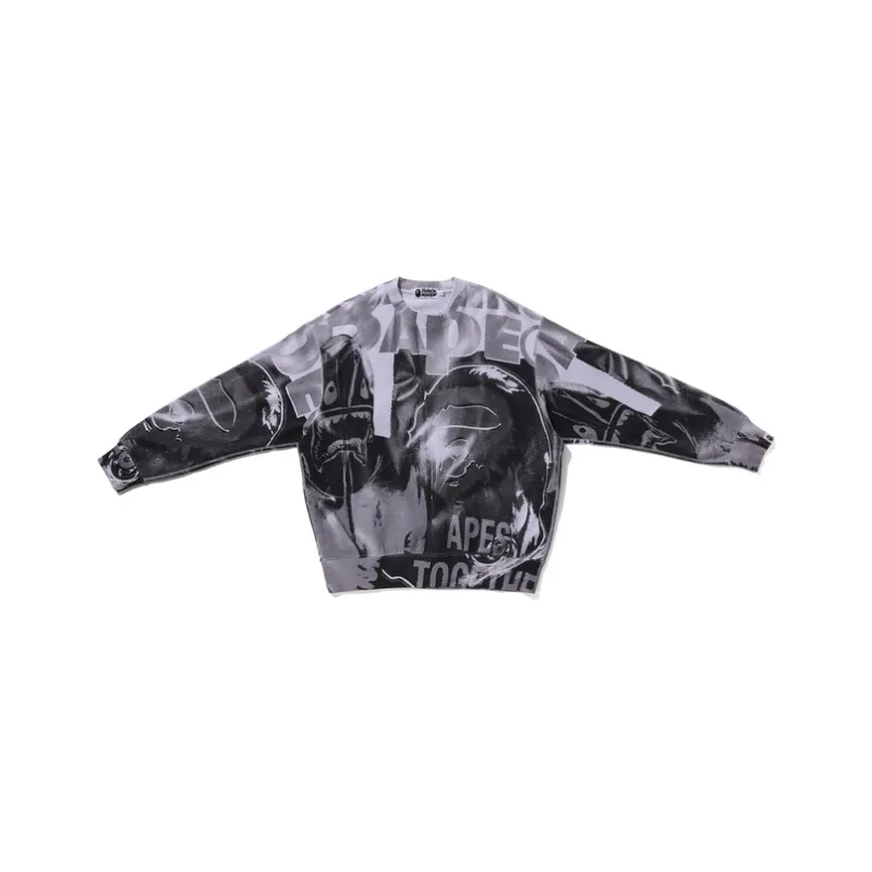 A BATHING APE Overprint Relax Fit Crewneck Sweatshirt-2