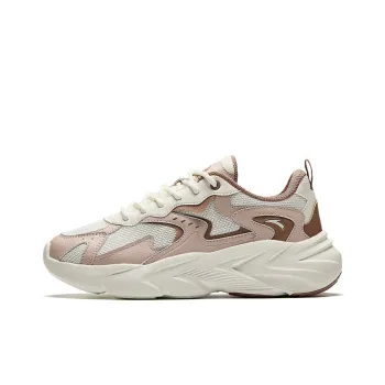 Anta Slip Resistant And Breathable Low Top Chunky Sneakers Women's White Pink
