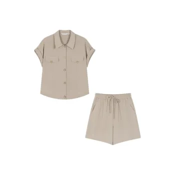 Mo Han Yi Mei Casual Suit Women's Khaki