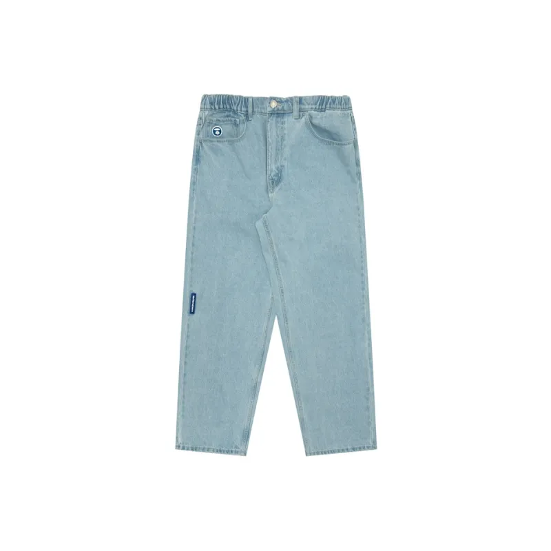 Aape Logo appliqué Wide leg Jeans-0