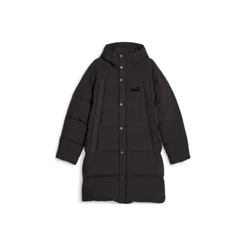 PUMA Long Hooded Down Coat Down Jackets 
Coats Unisex Black