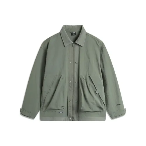 LiNing Outdoor Collection Jackets Coats Men's Screw Smoke Green