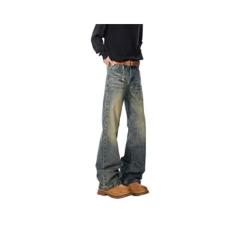 UPXIW Jeans Unisex Yellow Mud Blue
