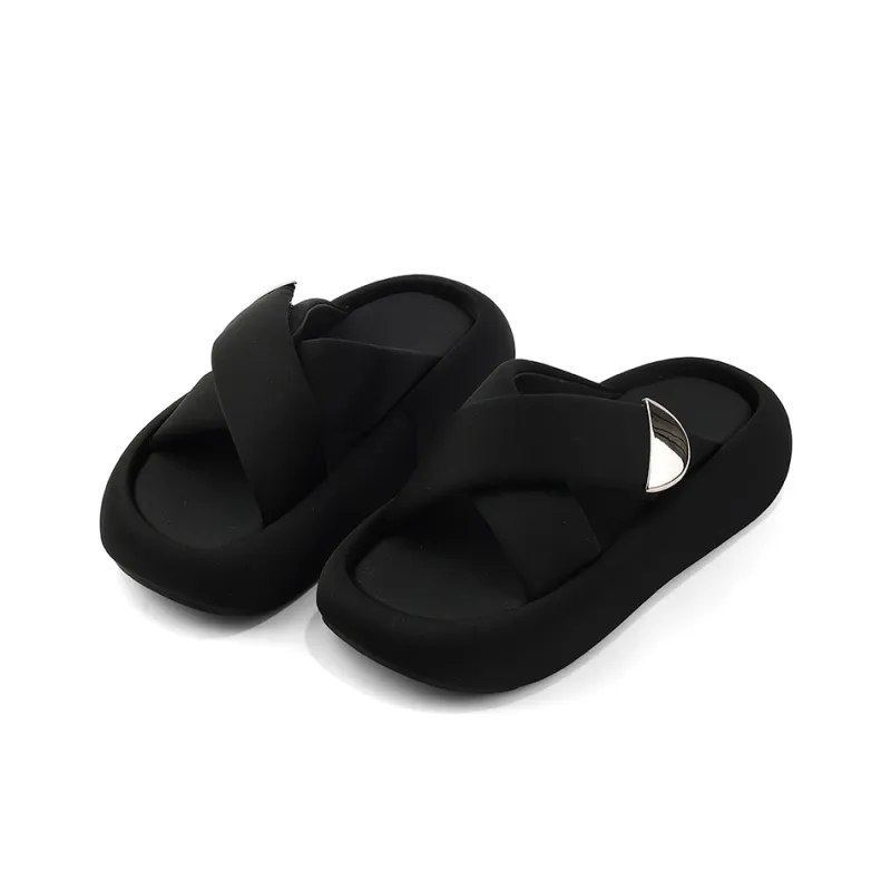 Uinnate Abrasion Resistant Slide Slippers Women's Black-2