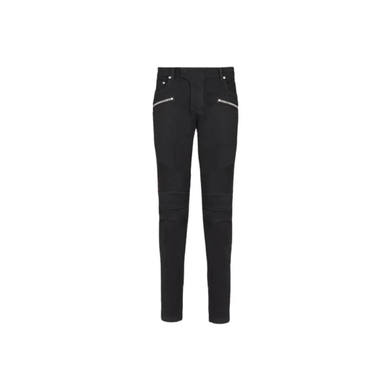 BALMAIN Zip Detailed Slim Fit Jeans-0