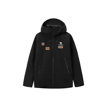 CAMEL All weather Waterproof And Windproof To Keep Warm Windbreaker Jacket Unisex Black